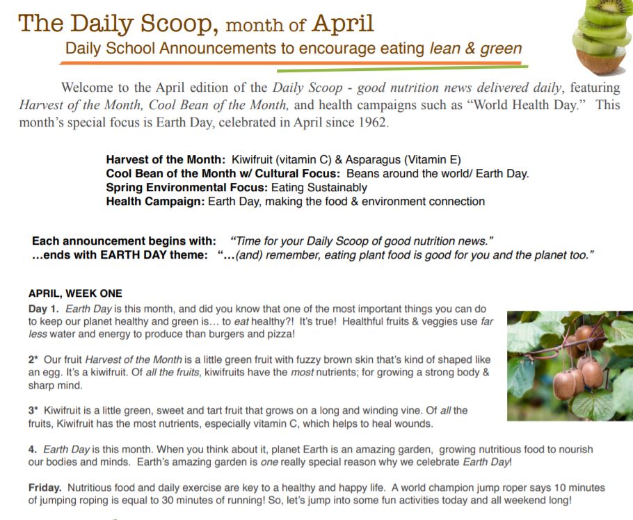 a newsletter with nutrition tips