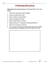 Following Printed Directions