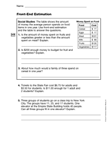 Front End Estimation (Gr. 3)
