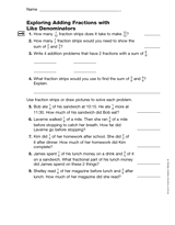 Exploring Adding Fractions with Like Denominators (Gr. 4)