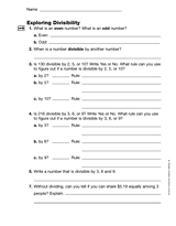 Exploring Divisibility (Gr. 4)