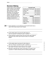 Tables and Data: Decision Making (Gr. 6)