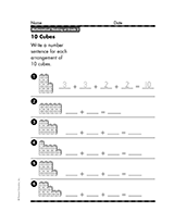 Number Sentences with 10 Cubes