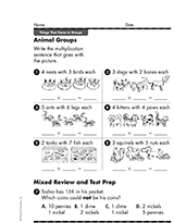 Write the multiplication: Animal Groups